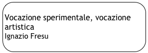 
Vocazione sperimentale, vocazione artistica
Ignazio Fresu
