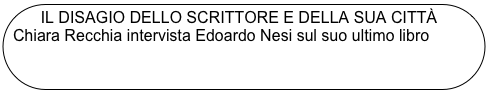 IL DISAGIO DELLO SCRITTORE E DELLA SUA CITTÀ
Chiara Recchia intervista Edoardo Nesi sul suo ultimo libro
