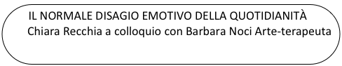IL NORMALE DISAGIO EMOTIVO DELLA QUOTIDIANITÀ
       Chiara Recchia a colloquio con Barbara Noci Arte-terapeuta
