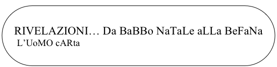 
RIVELAZIONI… Da BaBBo NaTaLe aLLa BeFaNa
    L’UoMO cARta

